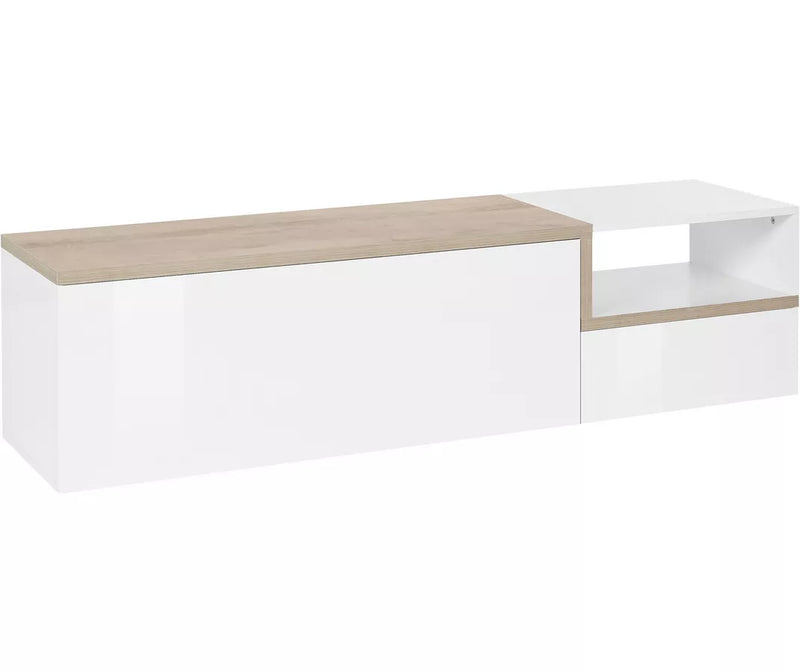 Mueble TV mueble alto blanco brillo 160x40x46 cm