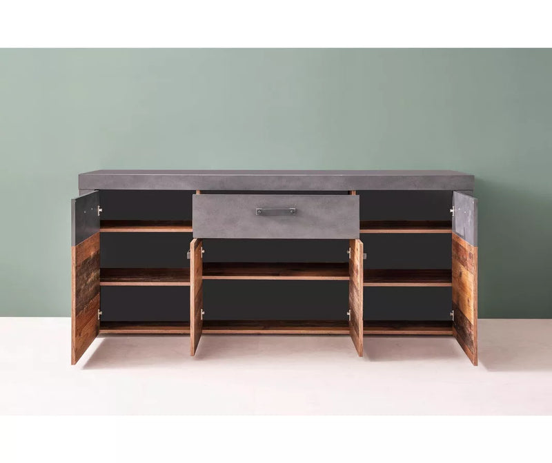 Dressoir wandmeubel landelijk modern bruin grafiet grijs Breedte 178 Diepte 40 cm Hoogte 77 cm