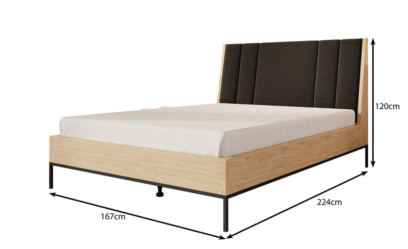 Tweepersoonsbed Luxor - Eiken - 160x200 cm