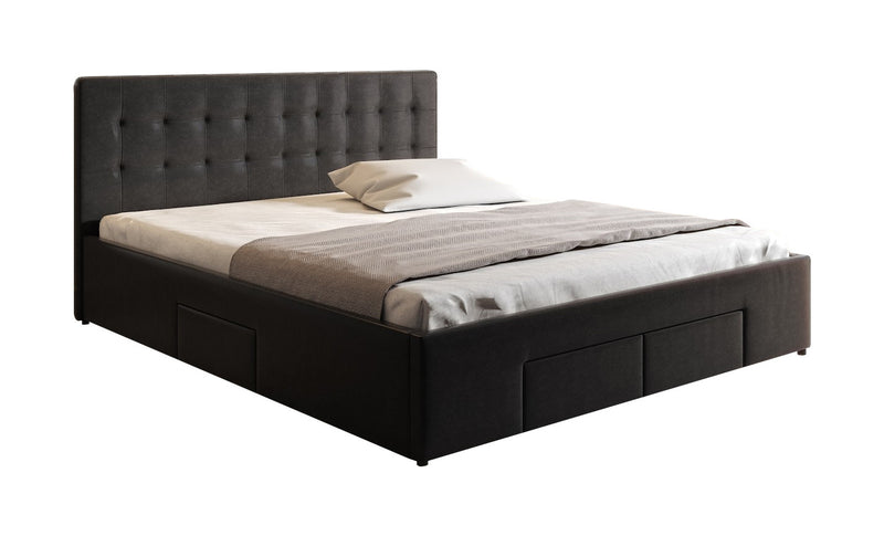 Tweepersoonsbed Milo - Zwart - 160x200 cm