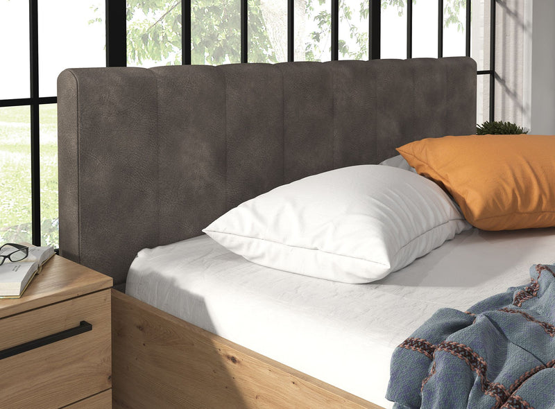 Tweepersoonsbed Saturn - Eiken - Zwart - 160x200 cm