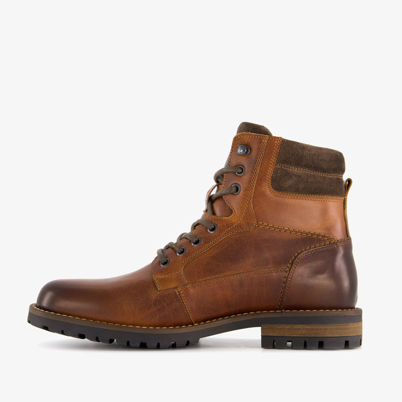 Leren heren veterboots cognac 40 41 42 43 44 45 46