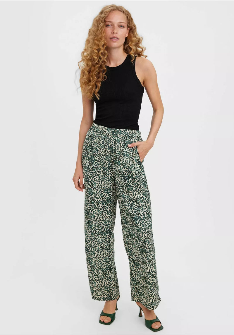 Dames broek lang plantenprint xs s m l xl