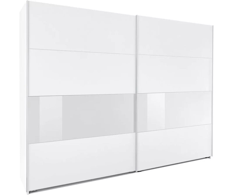 Kledingkast zweefdeurkast modern zwart wit Breedte 270 cm Diepte 64 cm Hoogte 208 cm