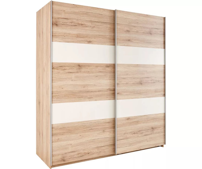 Armario puerta corredera armario moderno roble marrón blanco gris negro Ancho 180 cm Fondo 64 cm Alto 198 cm