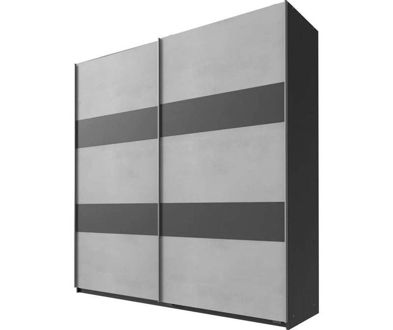 Armario puerta corredera armario moderno roble marrón blanco gris negro Ancho 180 cm Fondo 64 cm Alto 198 cm