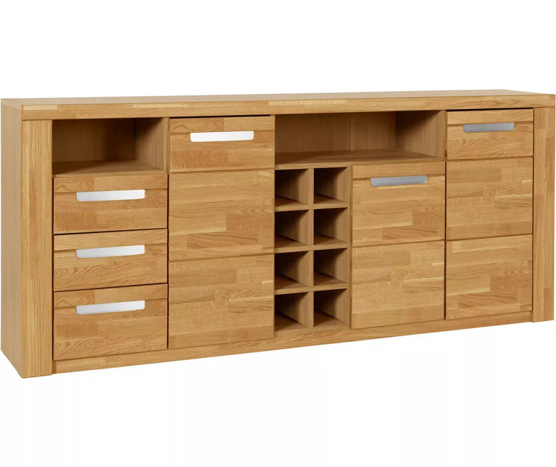 Dressoir wandmeubel landelijk lichtbruin Breedte 210 cm Diepte 40 cm Hoogte 90 cm