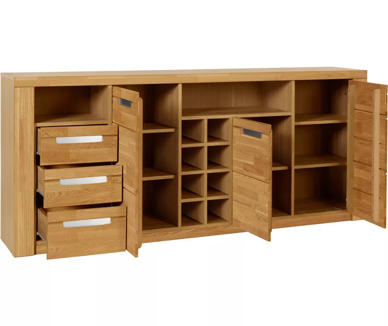 Dressoir wandmeubel landelijk lichtbruin Breedte 210 cm Diepte 40 cm Hoogte 90 cm