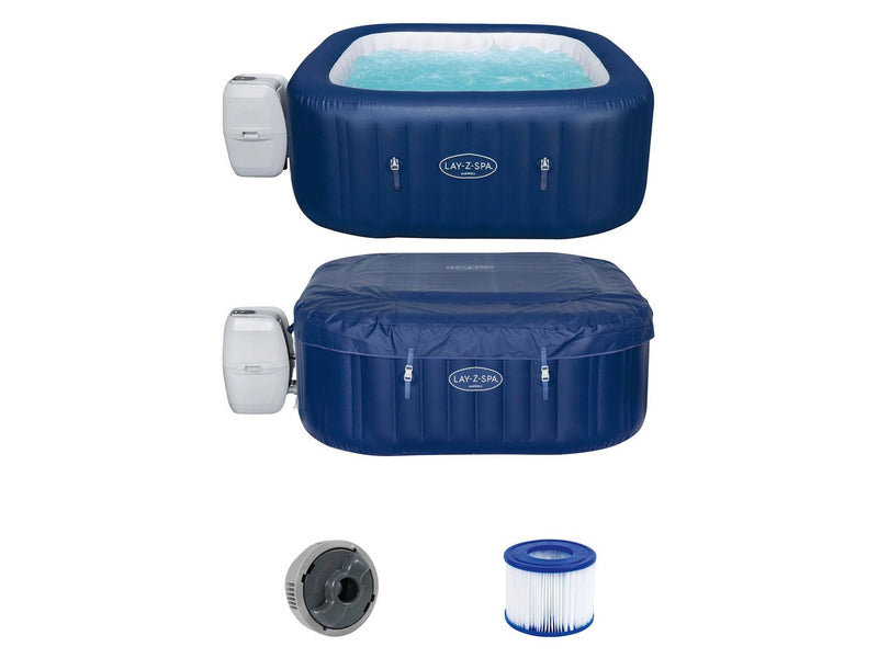 Jacuzzi opblaasbaar wit blauw afmetingen 180 x 71 cm 6 personen  840 liter max warmte 40 graden