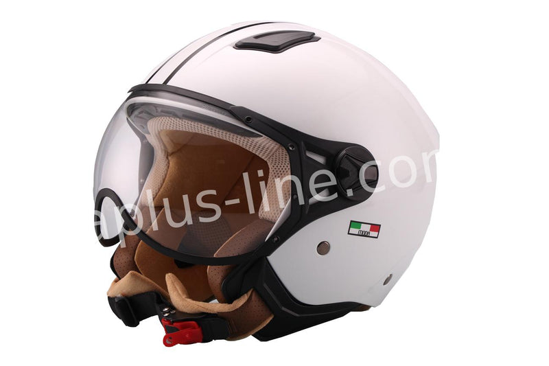 Scooter bromfiets zomerhelm jet helm vito moda notte roof boxer maten xs s m l xl xxl | Scooterhelm