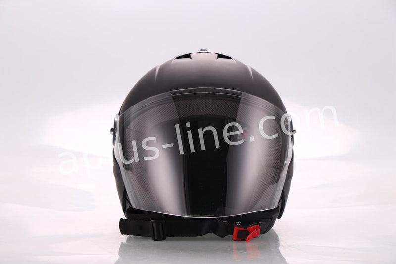 Scooter bromfiets zomerhelm jet helm vito palermo roof boxer mat zwart wit maten xs s m l xl xxl | Scooterhelm