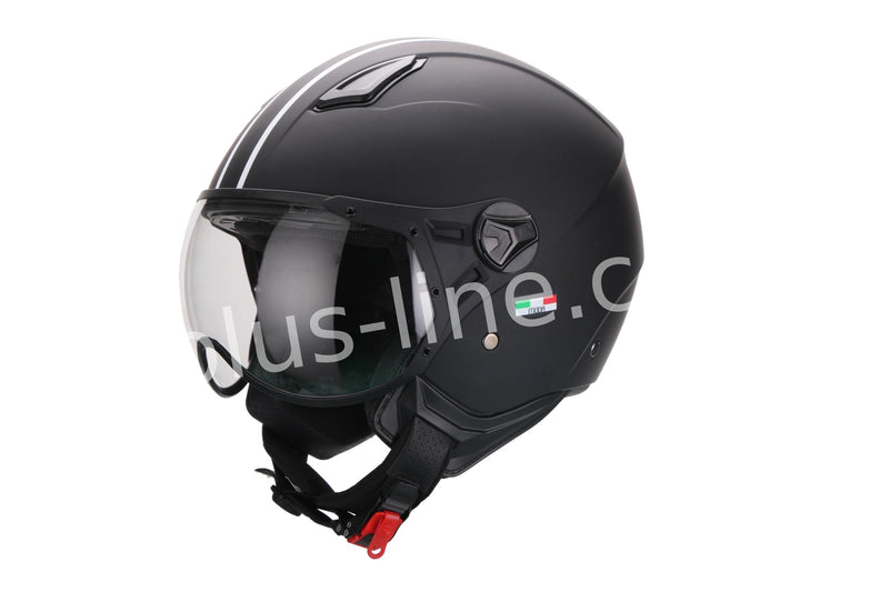 Scooter bromfiets zomerhelm jet helm vito moda notte roof boxer maten xs s m l xl xxl | Scooterhelm