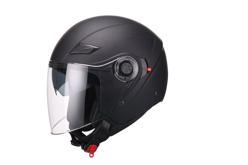 Scooter bromfiets zomerhelm jet helm vito amaro roof boxer mat zwart maten xs s m l xl xxl | Scooterhelm