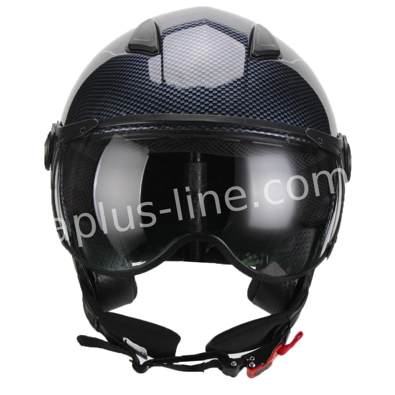 Scooter bromfiets zomerhelm jet helm vito moda notte roof boxer maten xs s m l xl xxl | Scooterhelm