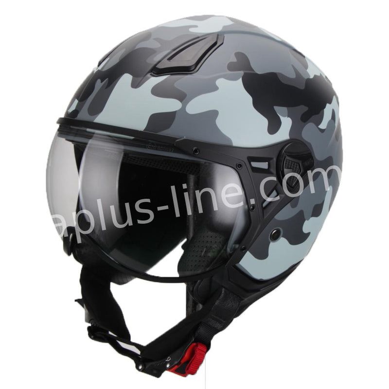 Scooter bromfiets zomerhelm jet helm vito moda notte roof boxer maten xs s m l xl xxl | Scooterhelm