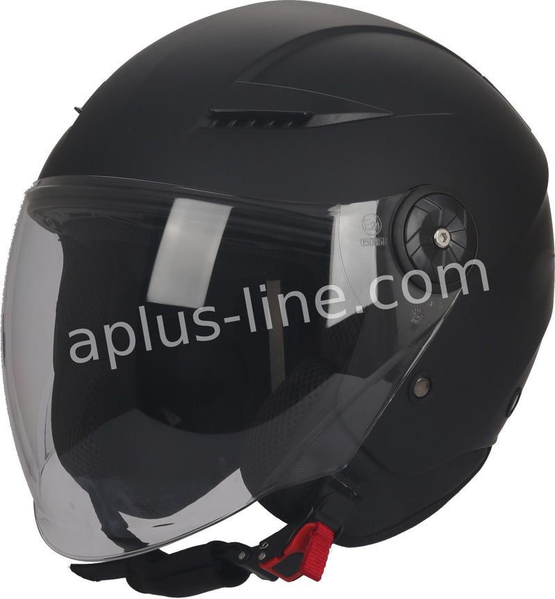 Scooter bromfiets zomerhelm jet helm vito bravo roof boxer glans wit matt zwart maten xs s m l xl | Scooterhelm