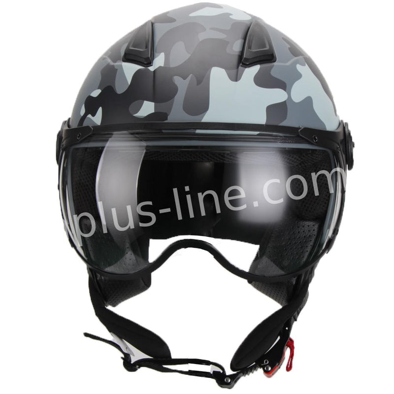 Scooter bromfiets zomerhelm jet helm vito moda notte roof boxer maten xs s m l xl xxl | Scooterhelm