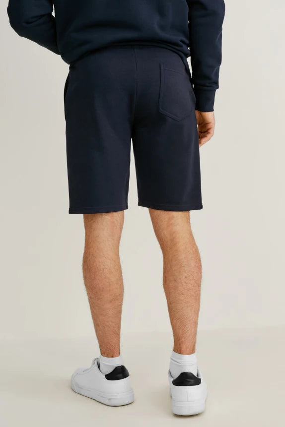 Pantalón de chándal corto de hombre con bolsillos azul marino SML XL XXL