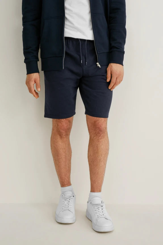 Heren korte joggingbroek met zakken marineblauw s m l xl xxl