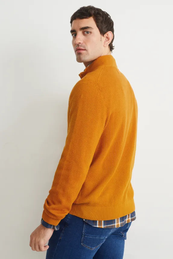 Suéter con capucha para hombre con cremallera gris naranja verde oscuro sml xl xxl