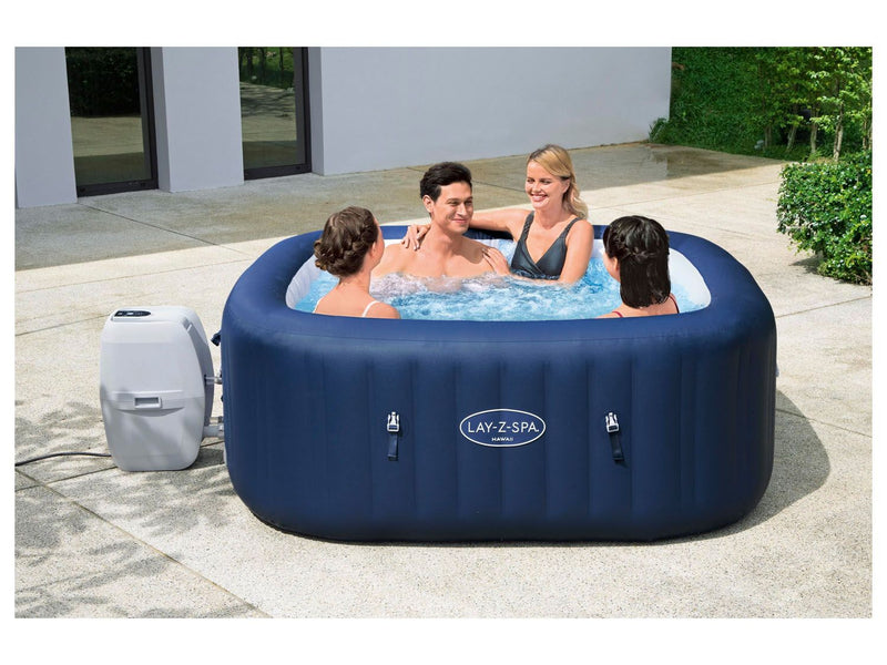 Jacuzzi opblaasbaar wit blauw afmetingen 180 x 71 cm 6 personen  840 liter max warmte 40 graden