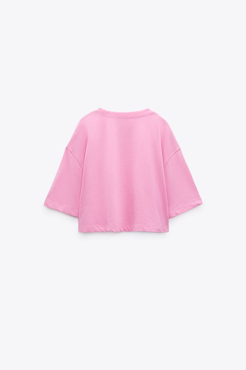 Camisa crop top mujer marca Córdoba cropped ombligo rosa blanco azul marino negro sml