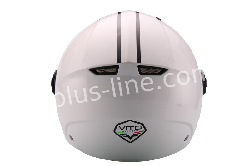 Scooter bromfiets zomerhelm jet helm vito moda notte roof boxer maten xs s m l xl xxl | Scooterhelm