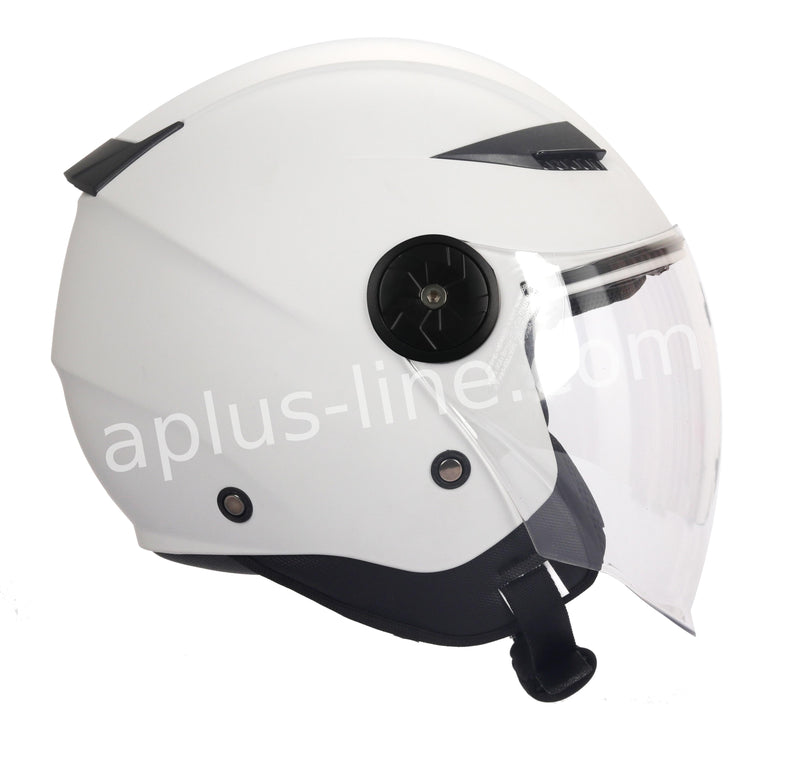 Scooter ciclomotor casco de verano casco jet vito bravo techo boxer blanco brillo negro mate tallas xs sml xl | casco de scooter