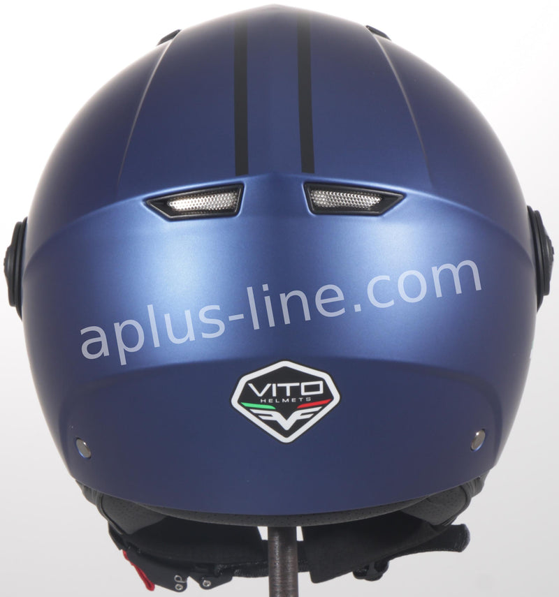 Scooter bromfiets zomerhelm jet helm vito roof boxer moda mat groen zwart blauw wit maten xs s m l xxl | Scooterhelm