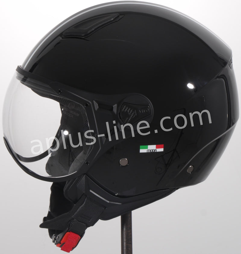 Scooter ciclomotor casco de verano casco jet vito moda techo boxer negro brillo x forro negro tallas xs sml xl xxl | casco de scooter