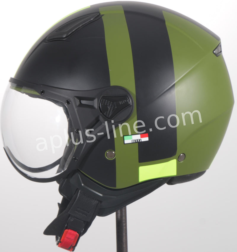 Scooter bromfiets zomerhelm jet helm vito roof boxer moda mat groen zwart blauw wit maten xs s m l xxl | Scooterhelm