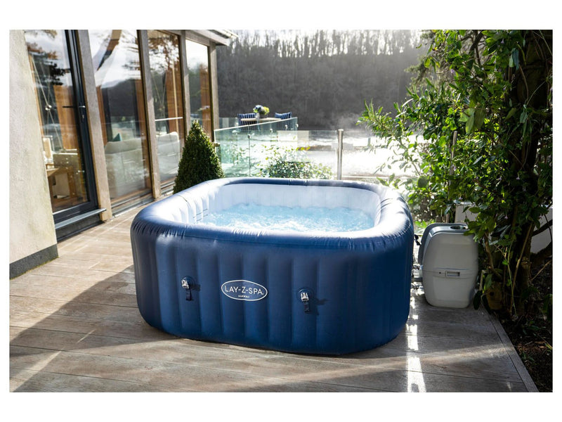 Jacuzzi inflable para exterior e interior blanco azul dimensiones 180 x 71 cm 6 personas 840 litros calor máximo 40 grados 