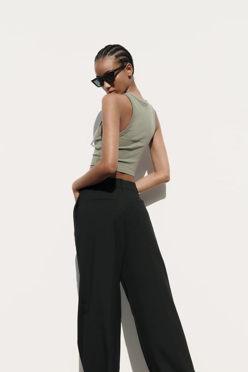 Córdoba merk dames crop top shirt mouwloos cropped naveltruitje khaki wit oranje zwart grijs s m l