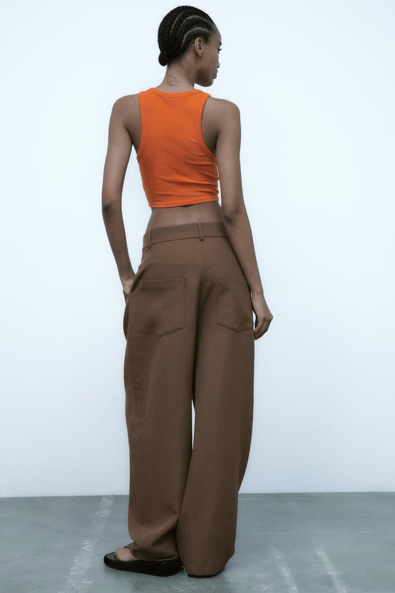 Córdoba merk dames crop top shirt mouwloos cropped naveltruitje khaki wit oranje zwart grijs s m l