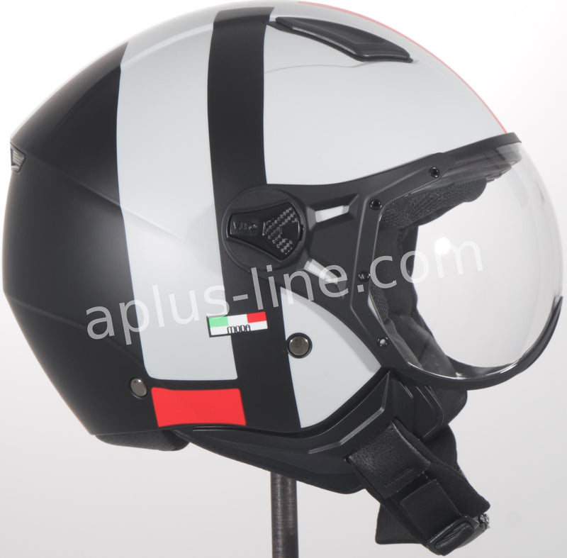 Scooter bromfiets zomerhelm jet helm vito roof boxer moda mat groen zwart blauw wit maten xs s m l xxl | Scooterhelm