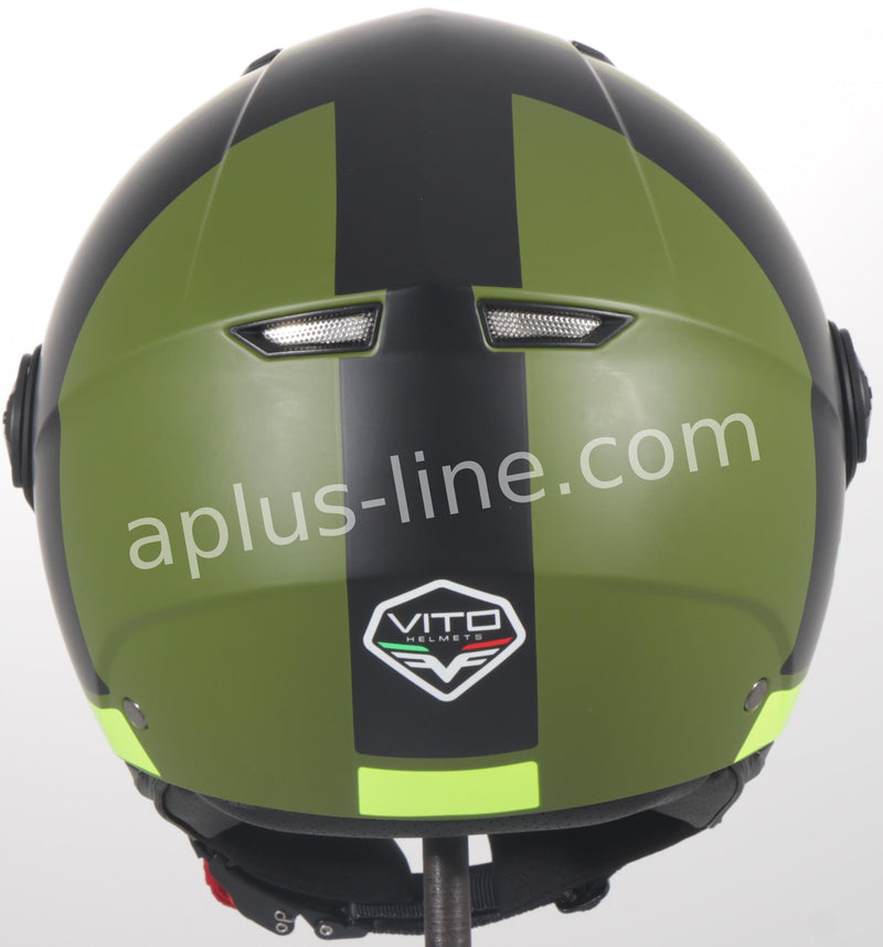 Scooter bromfiets zomerhelm jet helm vito roof boxer moda mat groen zwart blauw wit maten xs s m l xxl | Scooterhelm