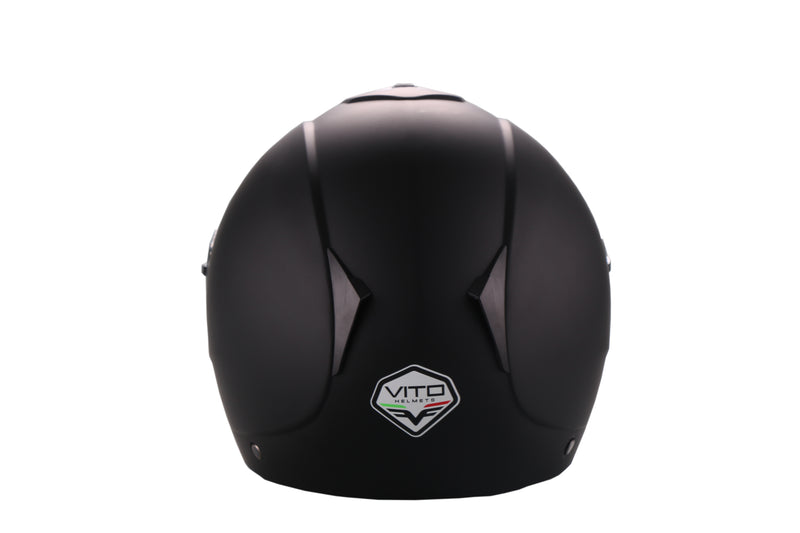 Scooter bromfiets zomerhelm jet helm vito palermo roof boxer mat zwart wit maten xs s m l xl xxl | Scooterhelm