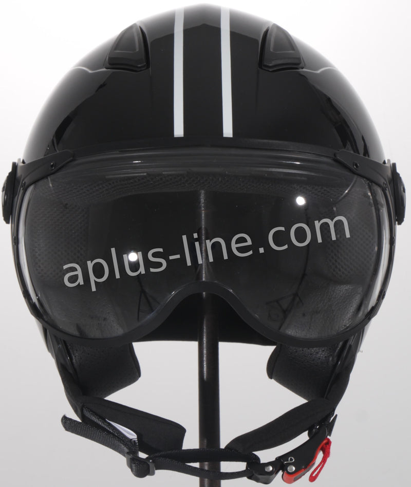 Scooter ciclomotor casco de verano casco jet vito moda techo boxer negro brillo x forro negro tallas xs sml xl xxl | casco de scooter