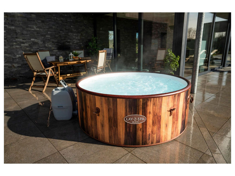 Jacuzzi opblaasbaar wit beige afmetingen 188 x 66 cm 6 personen 1123 liter max warmte 40 graden