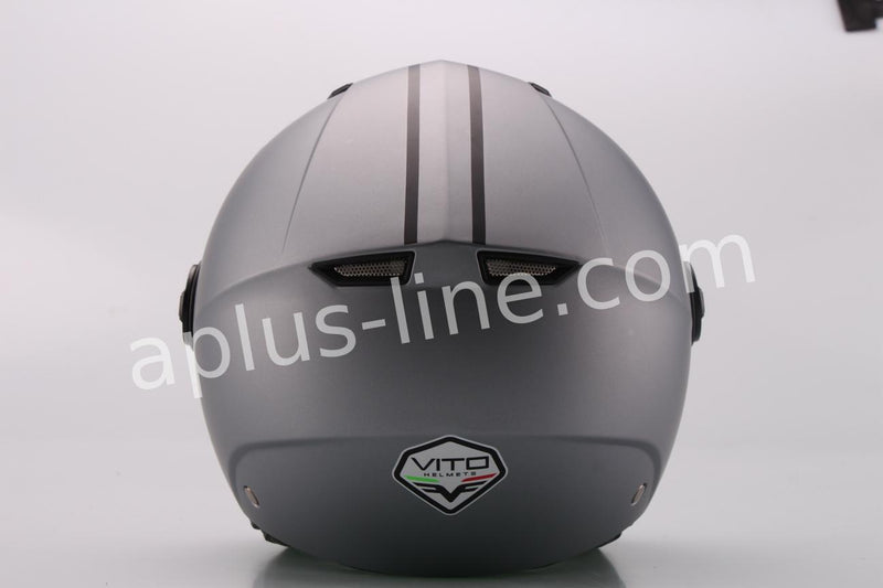 Scooter bromfiets zomerhelm jet helm vito moda notte roof boxer maten xs s m l xl xxl | Scooterhelm