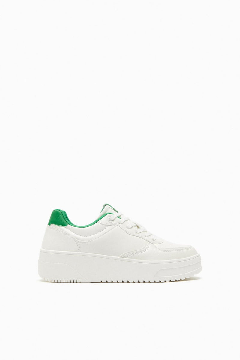 Córdoba merk dames lage sneakers veterschoenen wit groen maten 35 t/m 42