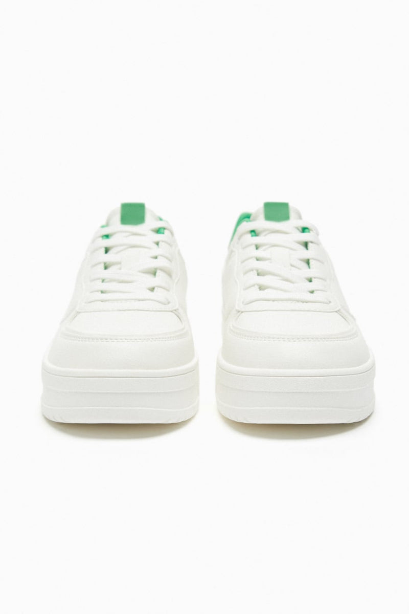 Córdoba merk dames lage sneakers veterschoenen wit groen maten 35 t/m 42