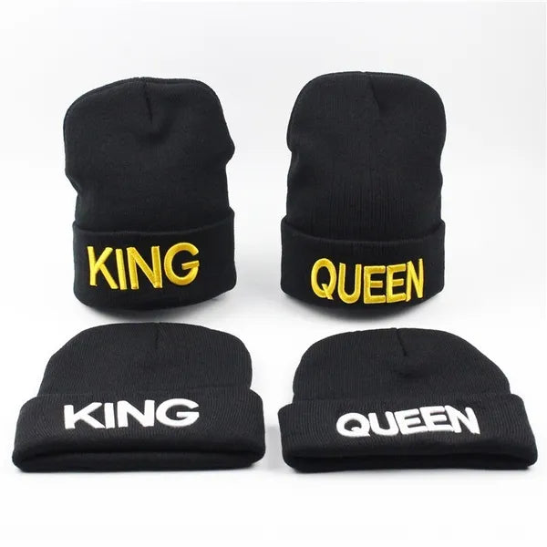 Relationship King & Queen winter hat black white gold | Menswear