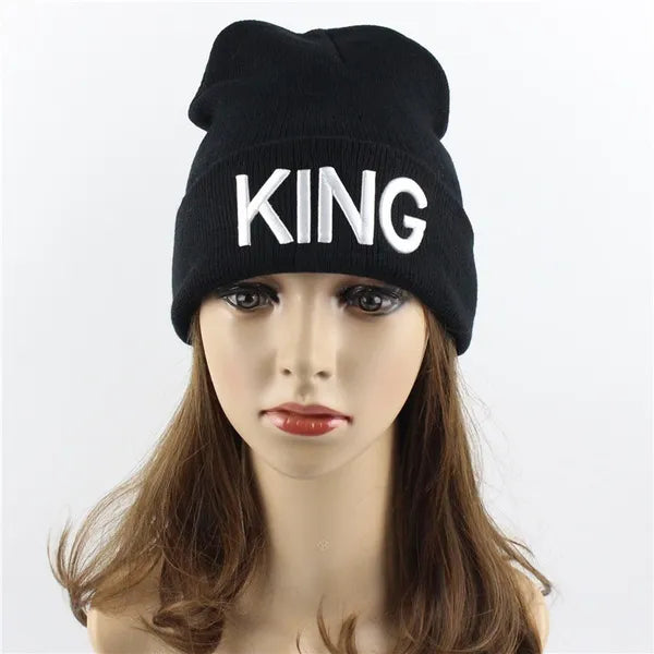 Relationship King & Queen winter hat black white gold | Menswear