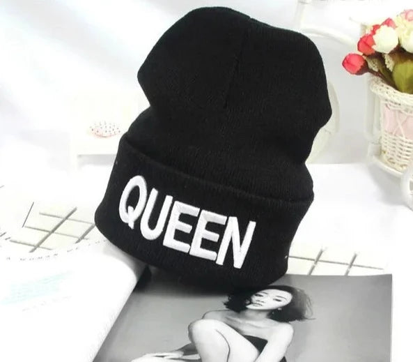 Relationship King & Queen winter hat black white gold | Menswear