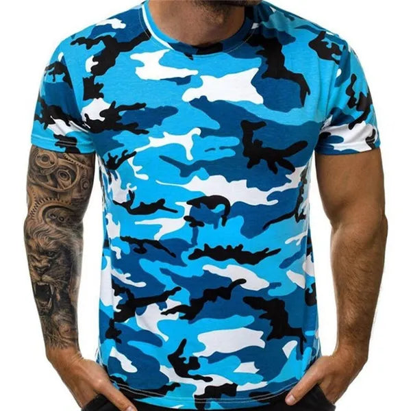 Camo Mens T Shirt Short Sleeve Camouflage Green Gray Black S M L XL XXL 3XL 4XL 5XL | menswear