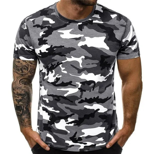 Camo Mens T Shirt Short Sleeve Camouflage Green Gray Black S M L XL XXL 3XL 4XL 5XL | menswear