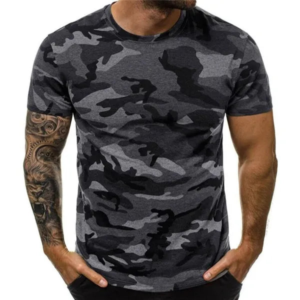 Camo Mens T Shirt Short Sleeve Camouflage Green Gray Black S M L XL XXL 3XL 4XL 5XL | menswear