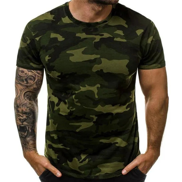 Camo Mens T Shirt Short Sleeve Camouflage Green Gray Black S M L XL XXL 3XL 4XL 5XL | menswear