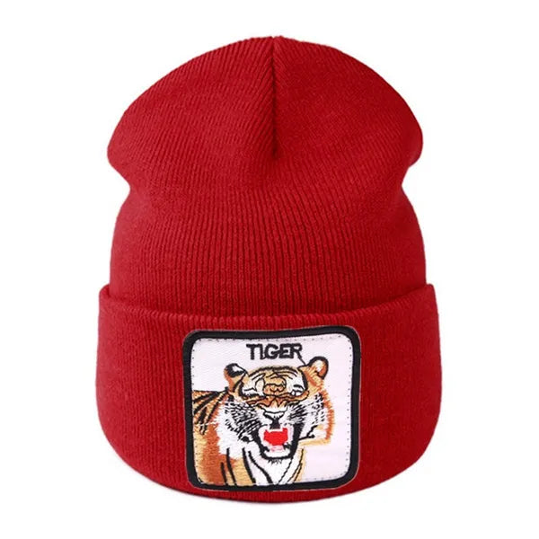 Tiger ladies winter hat black red gray navy blue | clothing accessories